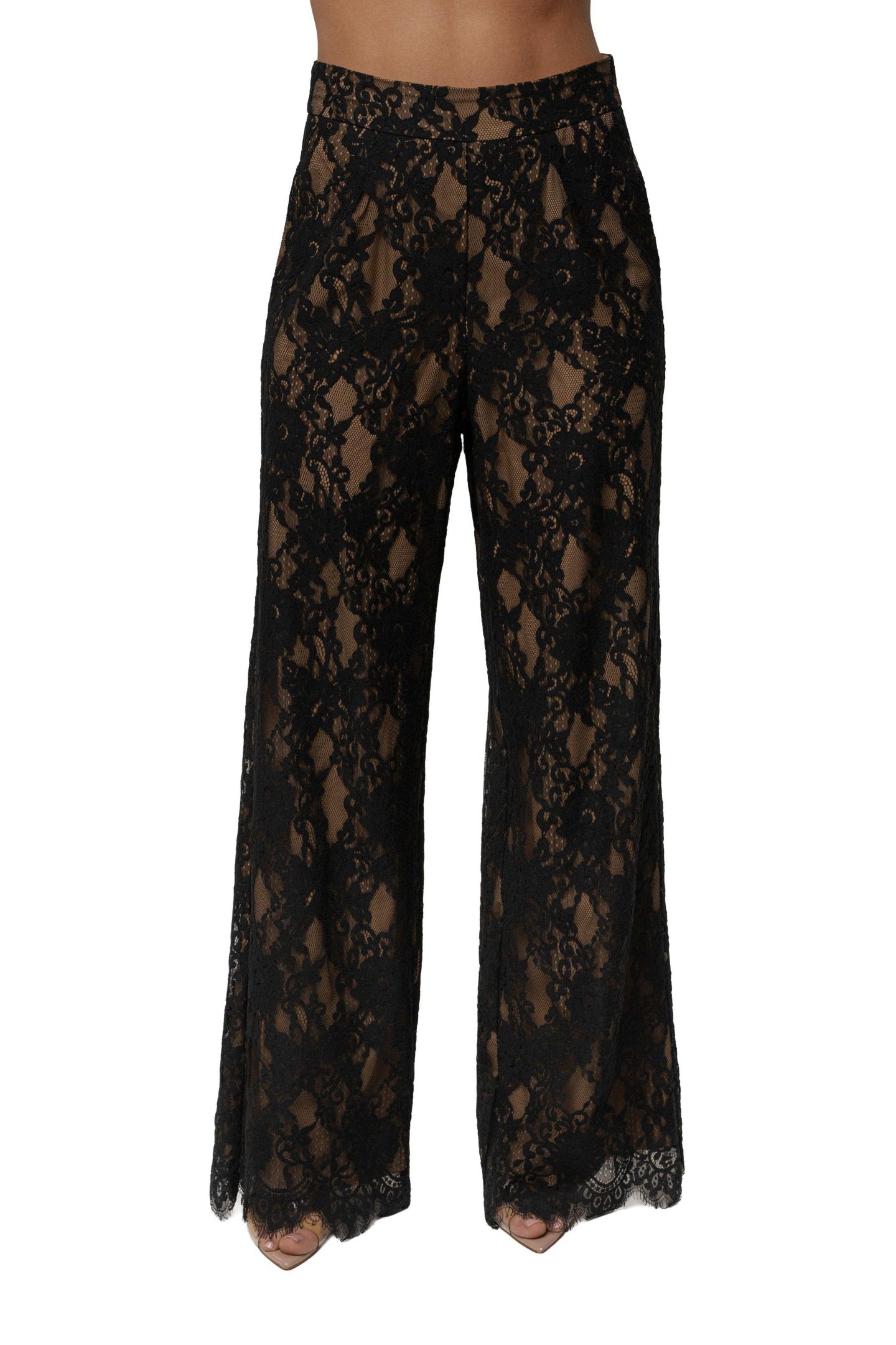 Женские брюки JLUXLABEL Forever Crush Lace Pant, цвет: Чёрный — фото 1