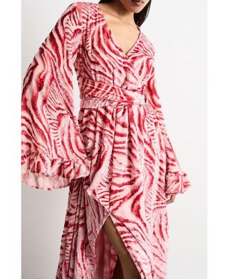 Women's Burnout Velvet Plunge Maxi Dress