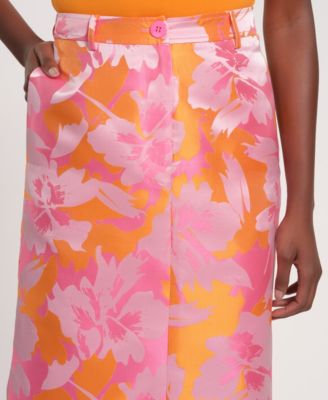 Women's Pull-On Midi Floral Skirt