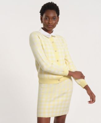 Women's Long-Sleeve Gingham Cardigan