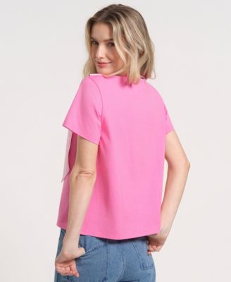 Women's Short-Sleeve Bow Knit T-Shirt