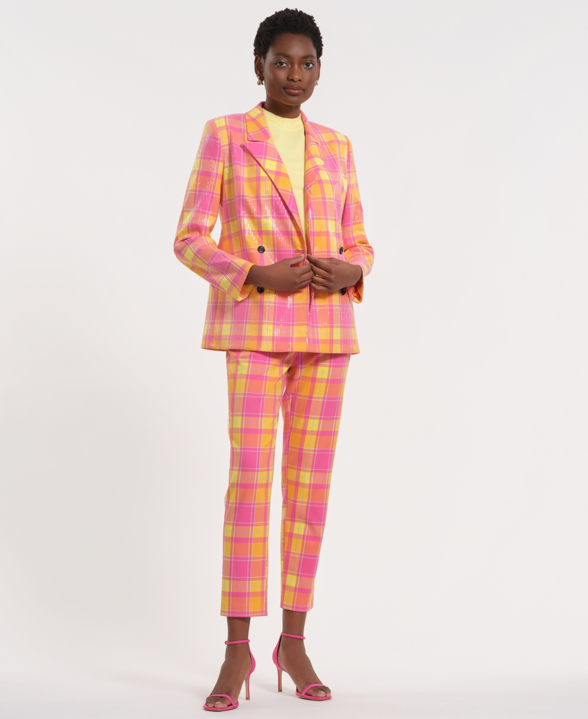 Isaac Mizrahi Women's Slim Fit Plaid Pants