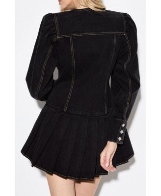 Women's Premium Denim Balloon Sleeve Dress