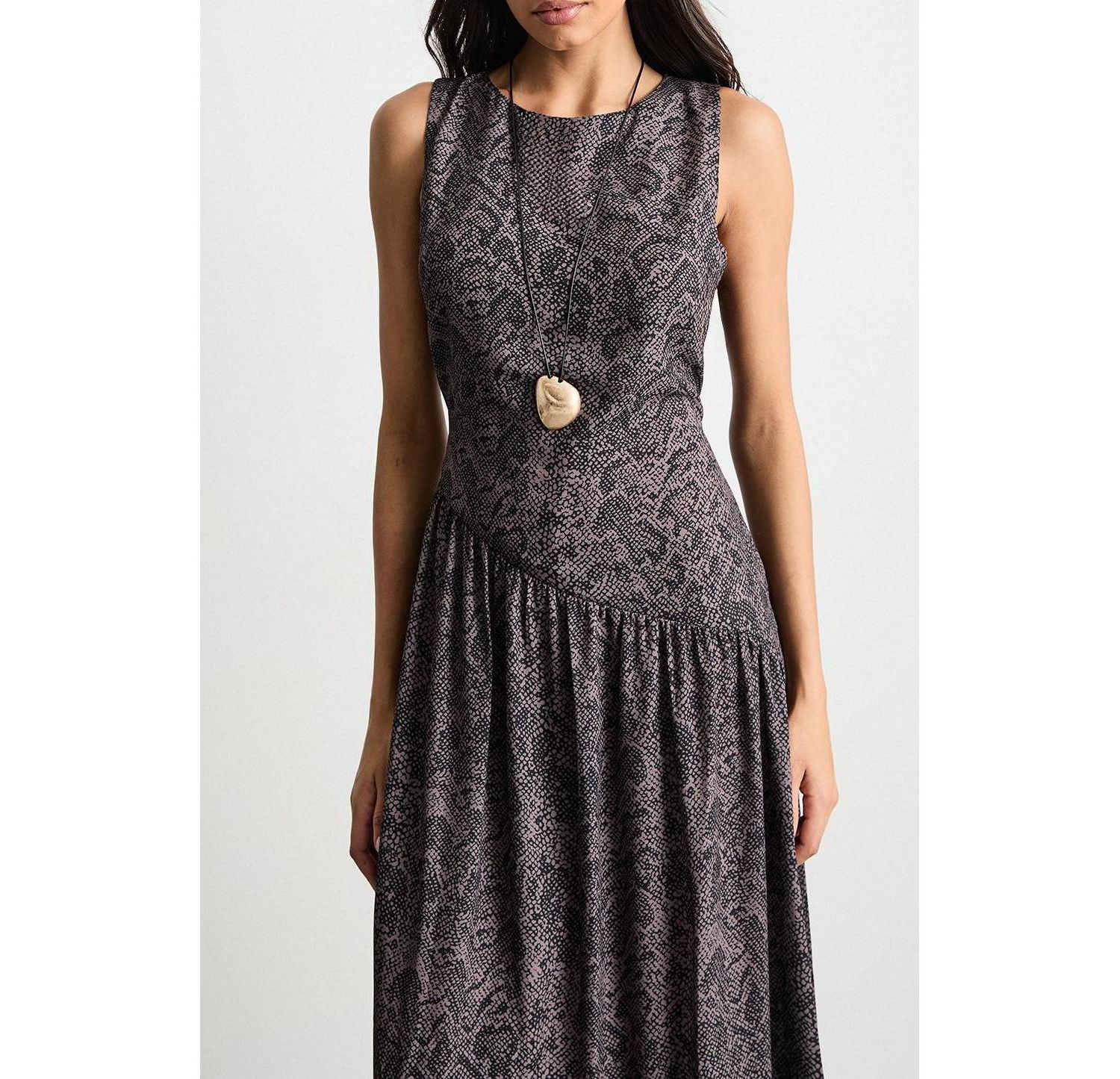Women's Printed Chiffon Tiered Maxi Dress