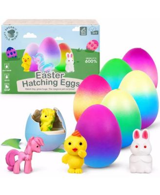 Easter Unicorn Hatching Eggs, 6 Pack Pre-Filled Easter Egg Toys, Surprise Growing Unicorn Chicken & Bunny Egg Toy