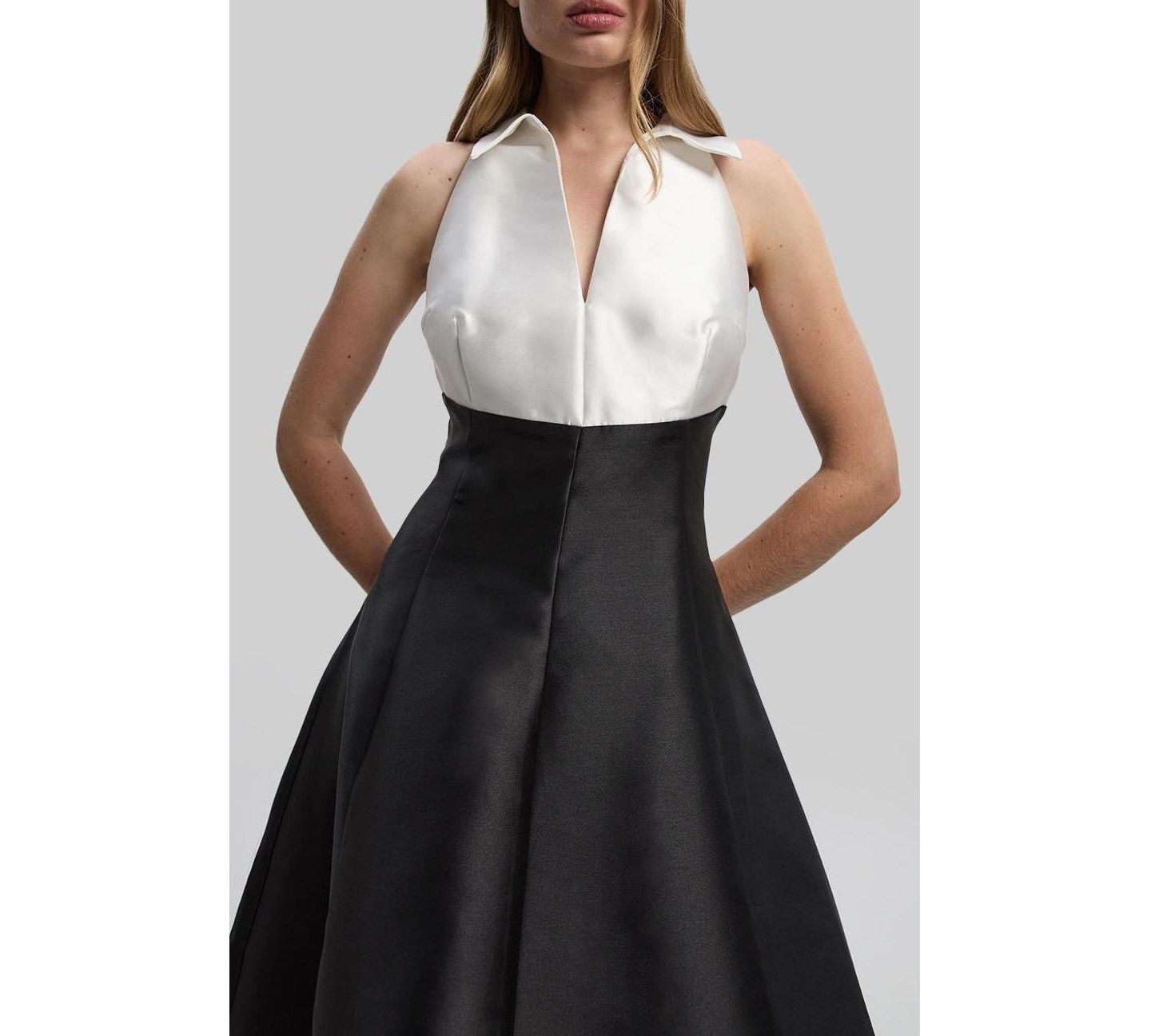 Женское платье Karen Millen Twill Contrast Tux Tailored, цвет: Чёрный — фото 7