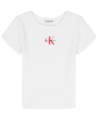 Girls' 7-16 Short-Sleeve Ribbed T-Shirt