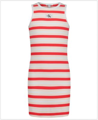 Girls' 7-16 Striped Crewneck Tank Dress