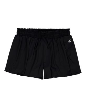 Girls' 7-16 Smocked Waist Pull-On Tech Shorts