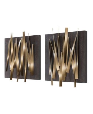 Crosshatch Metal Wall Decor, Set of 2