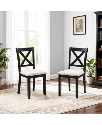 Wooden Dining Chairs Set of 4 with Padded Seat