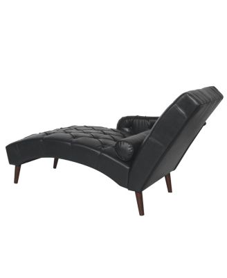 Chaise Lounge Arm Chair with Pillow and Wood Legs