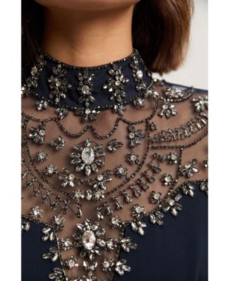 Women's Crystal Embellished Maxi Dress