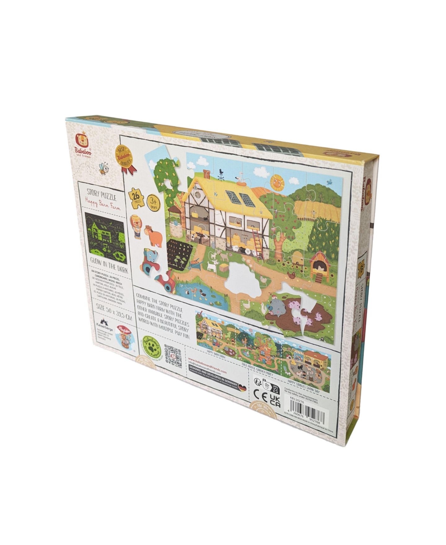 Детский пазл Bababoo and friends Happy Farm Glow-in-the-Dark 26-Piece Story Puzzle, от 3 лет — фото 5
