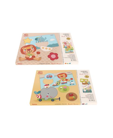 Детский пазл Bababoo and friends Match Shapes & Stories Learning 12-Piece Puzzle, Ages 18 Months+