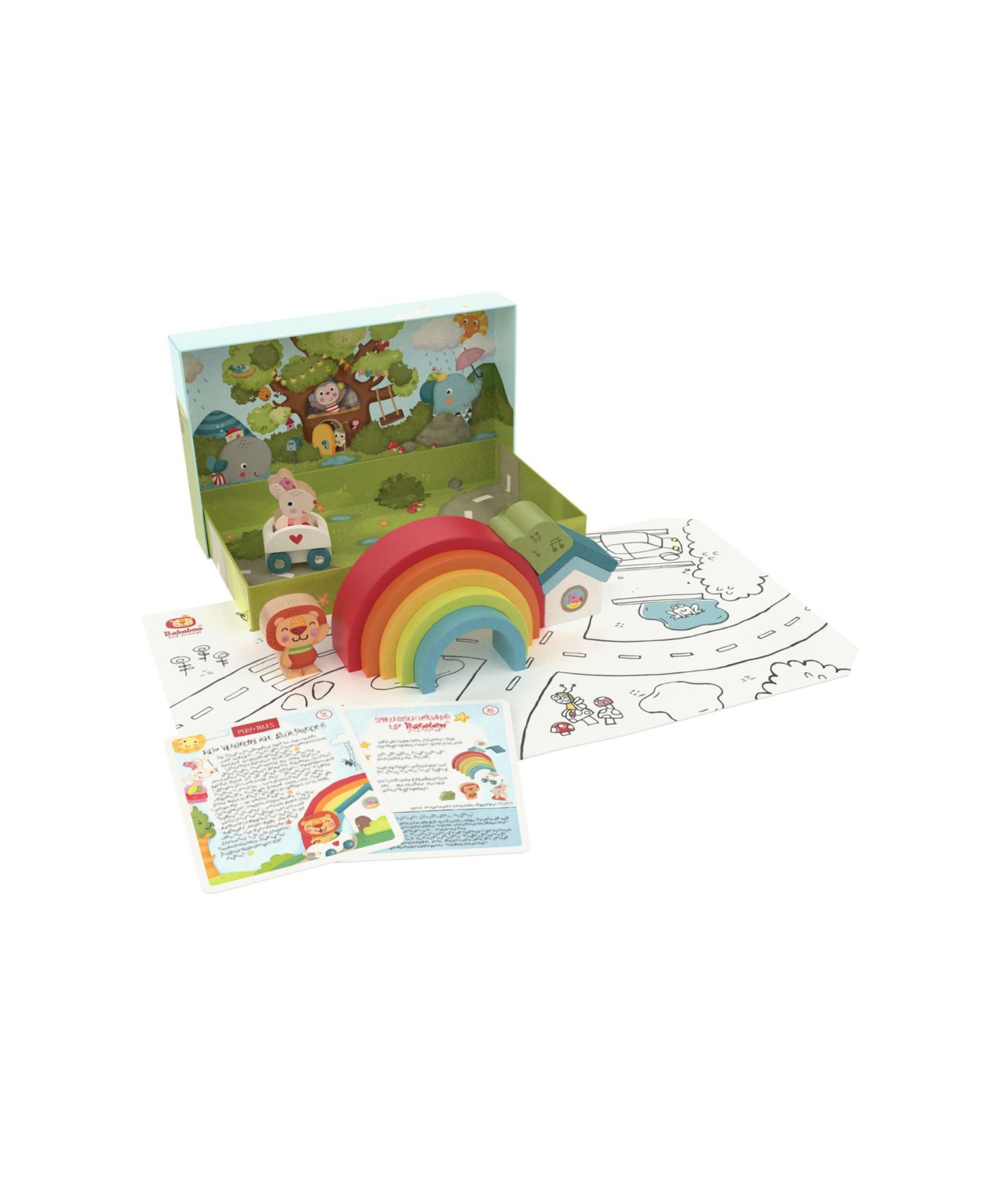 Детские конструкторы Bababoo and friends Enchanted Rainbow 12-Piece Wooden Stacking Roleplay Set, Ages 2+ — фото 4