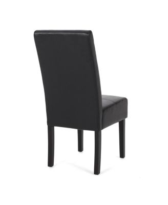 Upholstered Armless Dining Chairs with T-Stitch Design