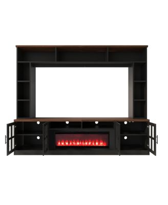  Entertainment Center with Bookshelves & Electric Fireplace for TVs up to 80