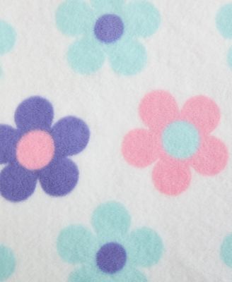 Retro Daisy Toss Printed Plush Throw, 70" X 50"