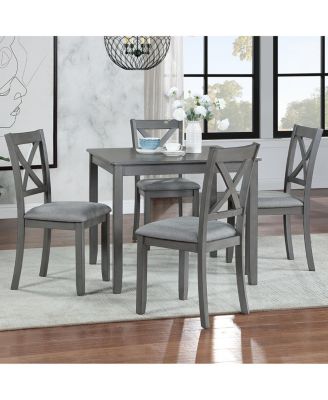 Streamdale Elegant 5-piece Wooden Dining Table Set with 4 Chairs