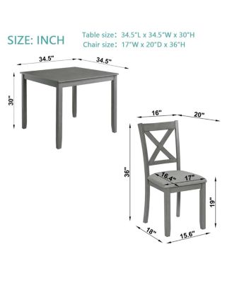Streamdale Elegant 5-piece Wooden Dining Table Set with 4 Chairs