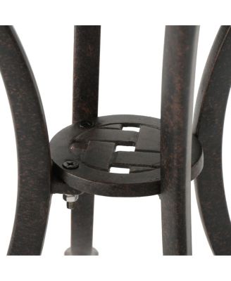 Cast Aluminum Bronze Finish Lattice Design Side Table