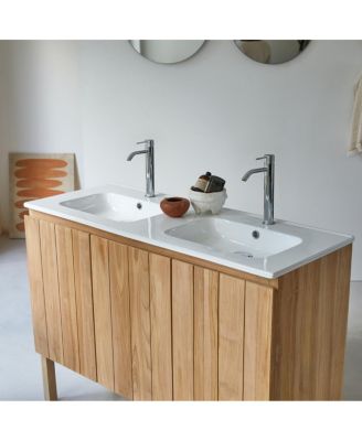 Teak and Ceramic Vanity Cabinet 120 cm Jill