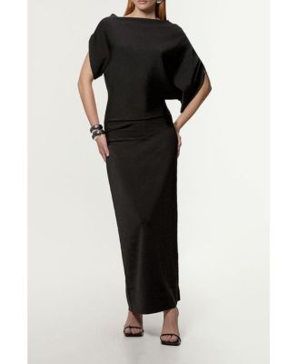 Women's Dropped Waist Asymmetric Maxi Dress