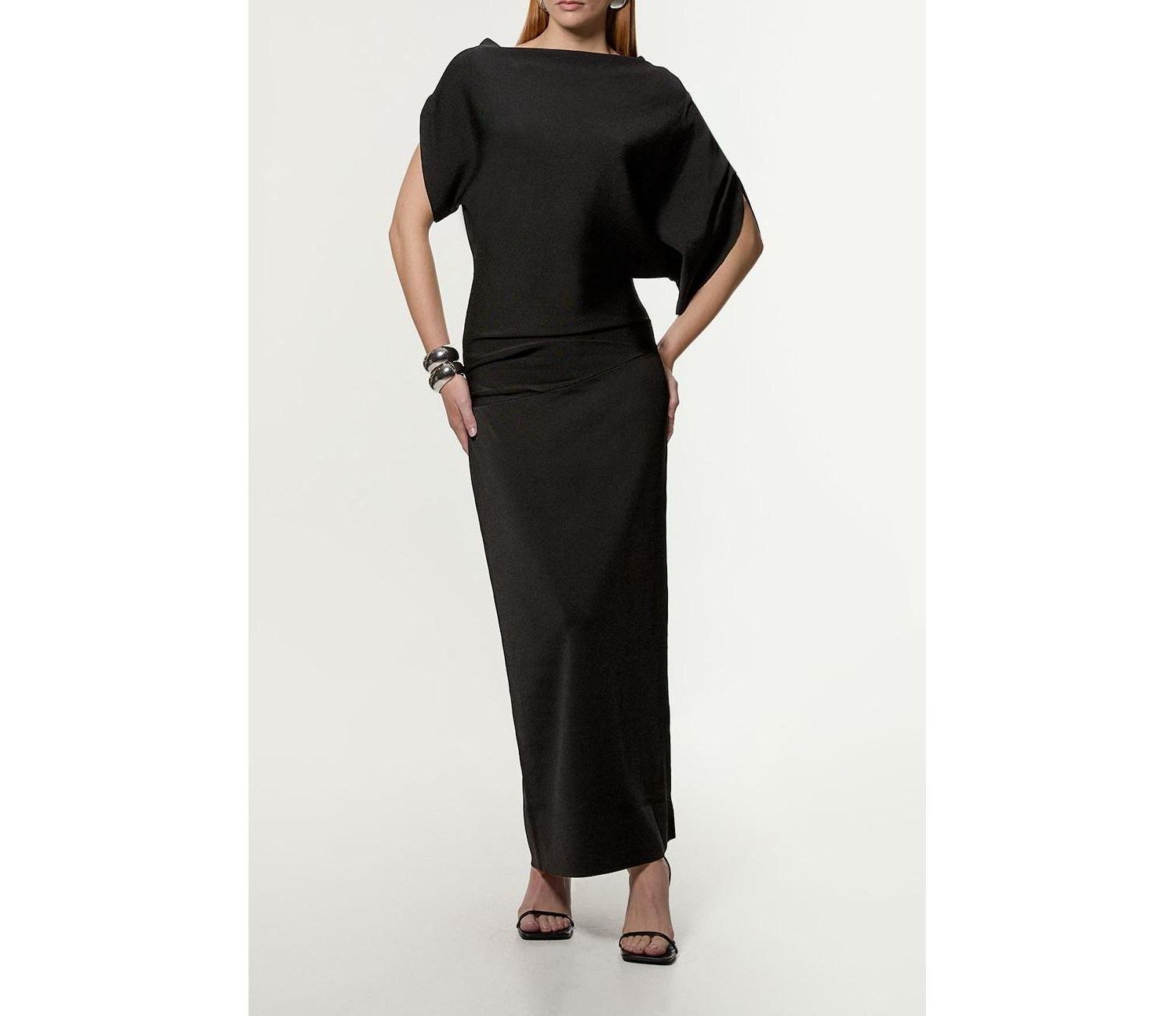 Women's Dropped Waist Asymmetric Maxi Dress