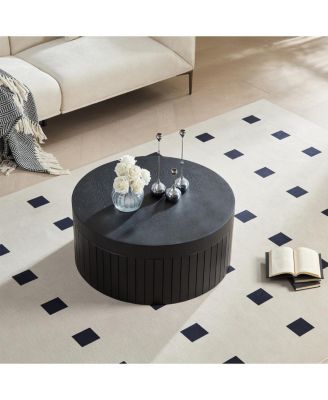 Modern Round Coffee Table with Storage Accent Tea Table
