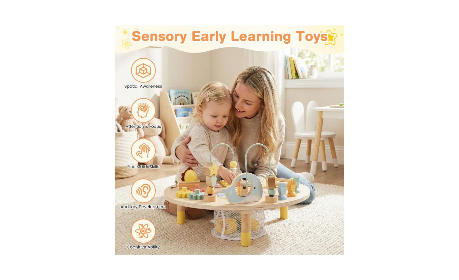 Toddler 7-in-1 Activity Table Montessori Sensory Play