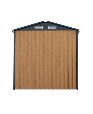 6×8FT Steel Clear Window Lockable Outdoor Storage Shed