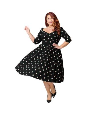 Plus Size Woven Sweetheart Neckline Lamar Swing Dress