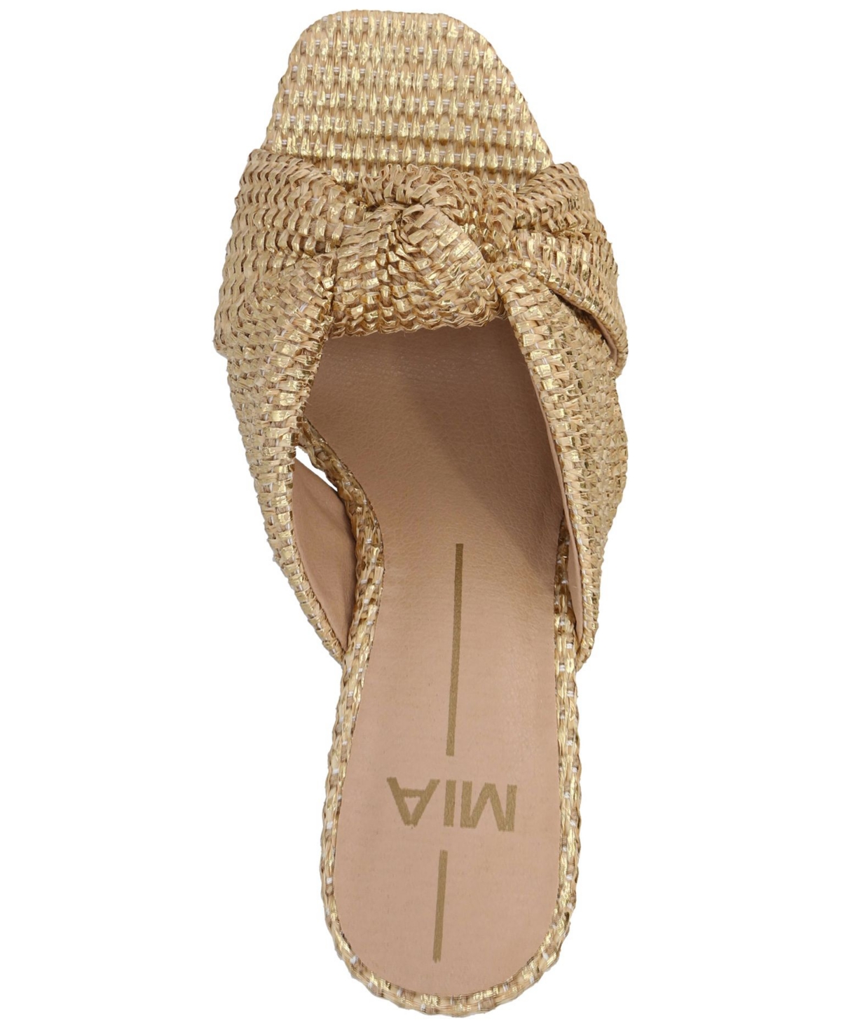 Mia Women's Hania Woven Raffia Slip-On Dress Sandals