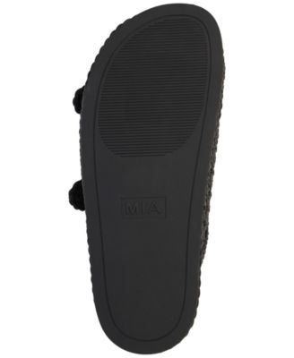 Women's Trendy Woven Double Buckle Slide Sandals