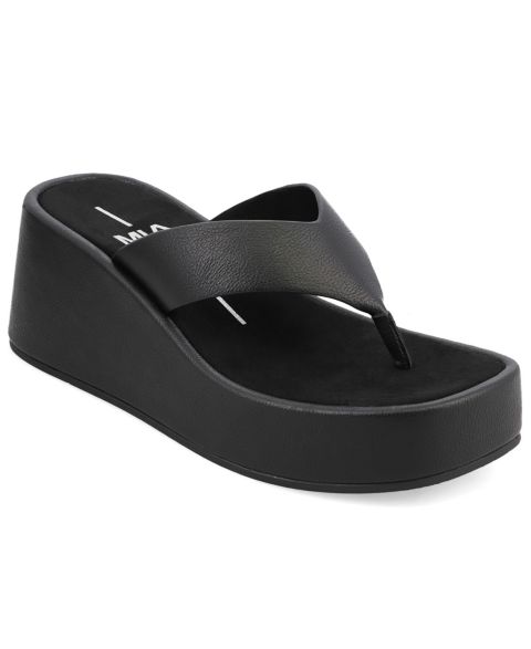 Женские сандалии MIA Niccola Platform Wedge Thong, цвет: Чёрный