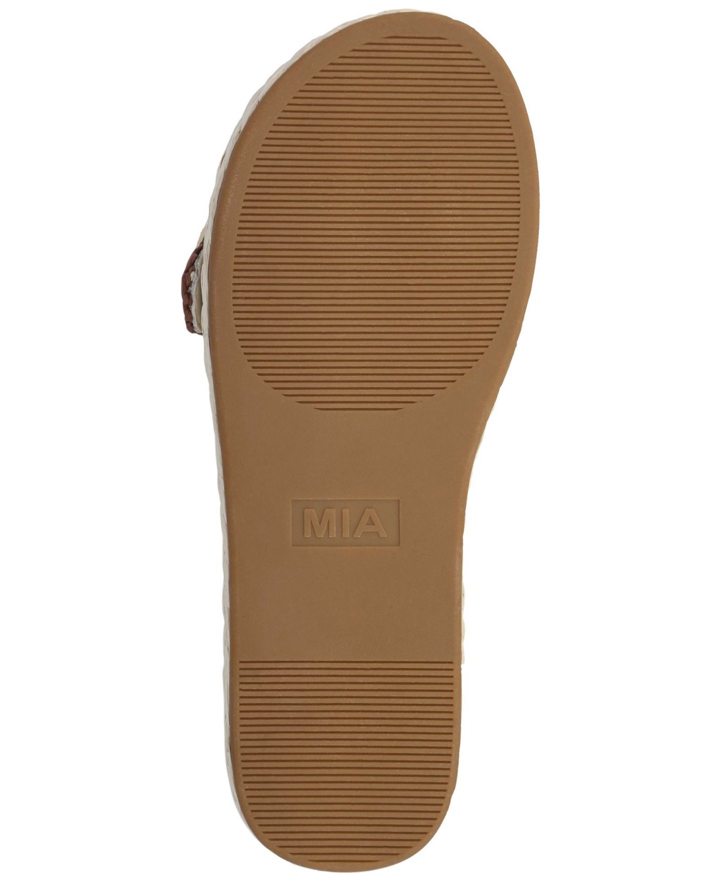 Женские сандалии MIA Sabriel Woven Raffia Slide, цвет: Костяной / Коньячный — фото 5