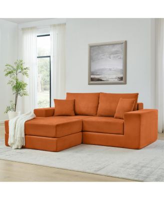 Modular Cloud Sectional Couch, Modern L-Shaped Sofa with Ottoman