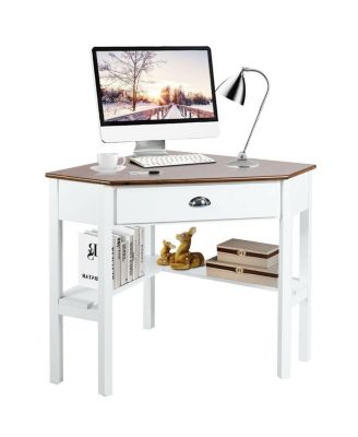 Corner Computer Desk Laptop Writing Table Wood Workstation