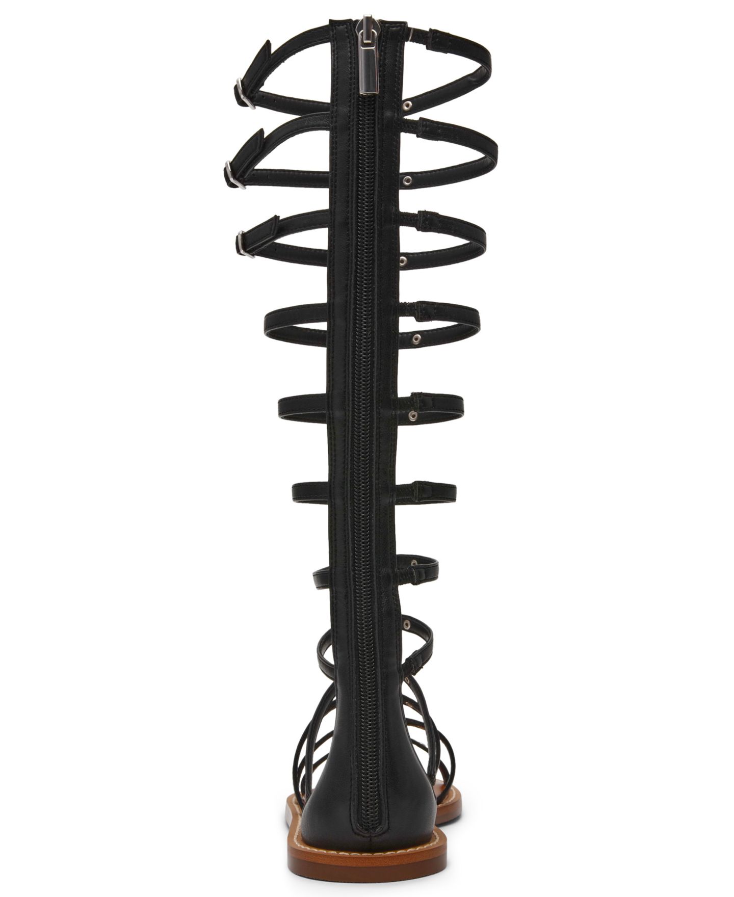 Женские сандалии Steve Madden Gladius Knee-High Strappy Round Toe Gladiator, цвет: Чёрный — фото 3