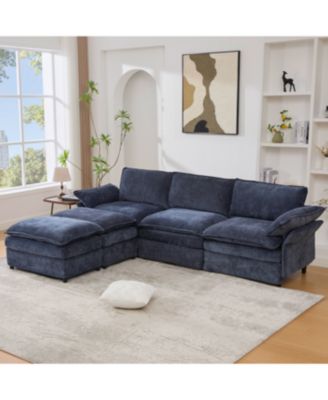 U Shaped Modular Sectional Sofa with Storage, Charging, Speakers & More