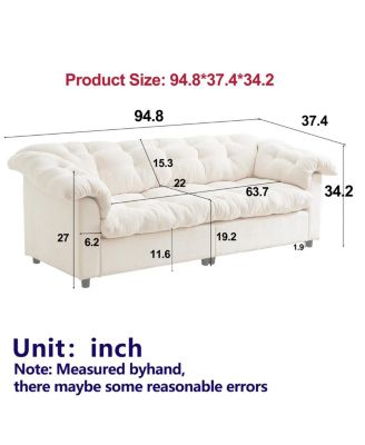 Chenille Modern Comfort Deep Seat Sofa