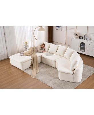  133" Modular U-Shaped Sectional Sofa with Removable Recliner