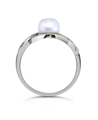 1/4 cttw Cubic Zirconia 7mm Imitation Pearl Infinity Design Band