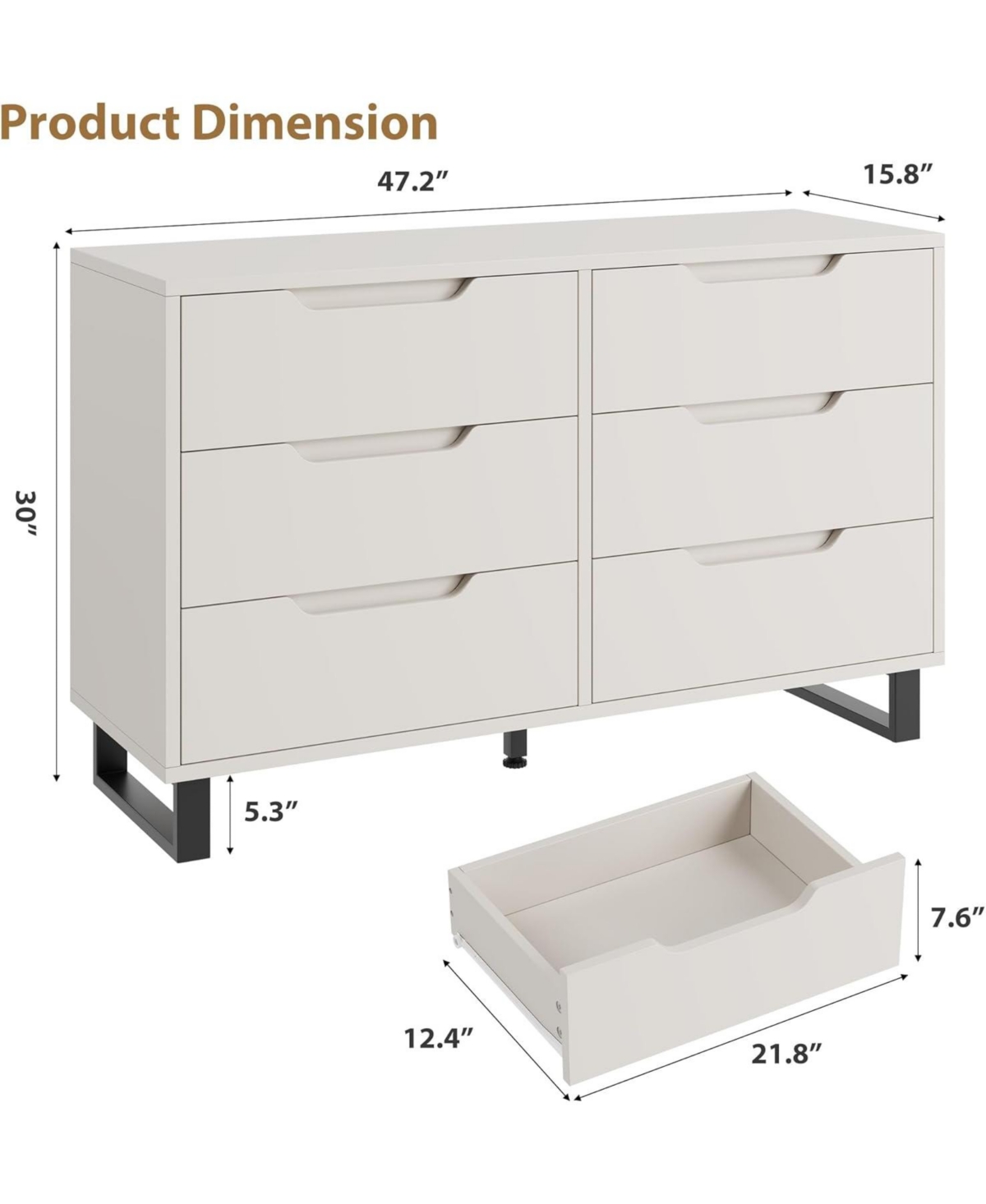 gaomon 6-Drawer Bedroom Dresser