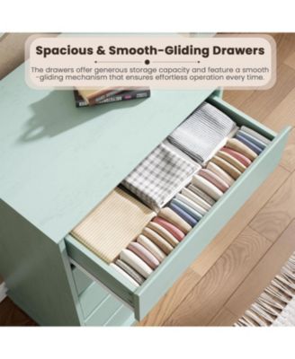 5-Drawer Tall Dresser for Bedroom, Wooden Chest of Drawers with Deep Storage for Living Room