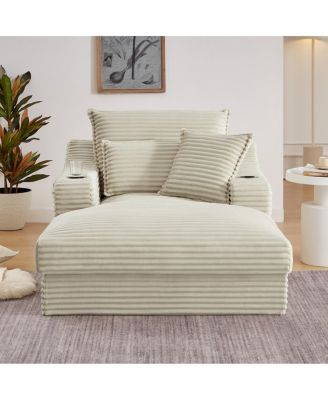 Fluffy Double-Layer Seat Cushion w/ Cup Holders & Cotton Pillows