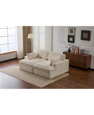 Double Chaise Lounge Indoor, Oversized Upholstered Sleeper Cloud Couch