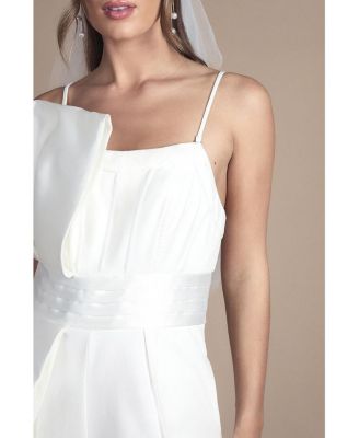 Women's Strapless Bow Wide Leg Jumpsuit