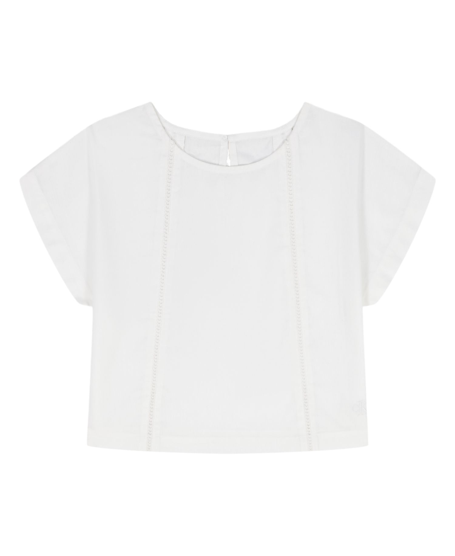 Girls' 8-16 Poplin Short-Sleeve Flutter Top